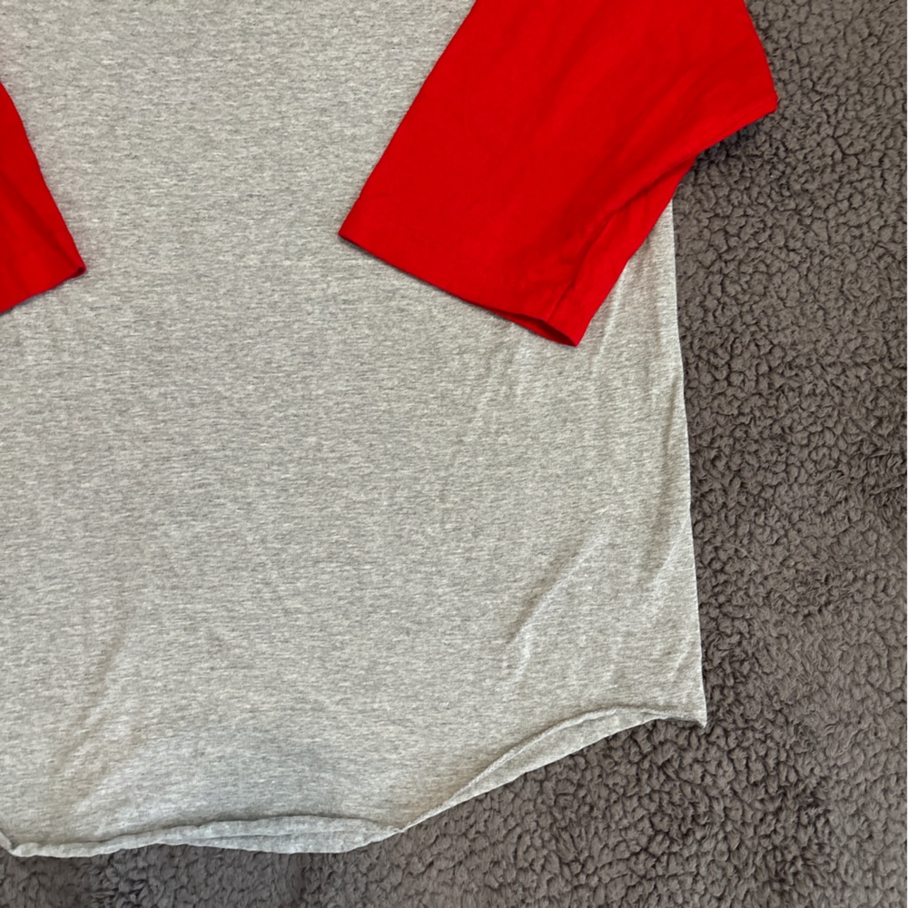 Vintage lee shirt mens medium gray red cardinals logo 90s raglan - Picture 6 of 11